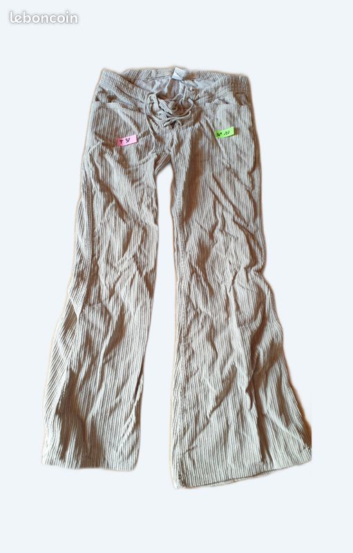 Pantalon / jean femme côtelé T38 100% coton (image 1)