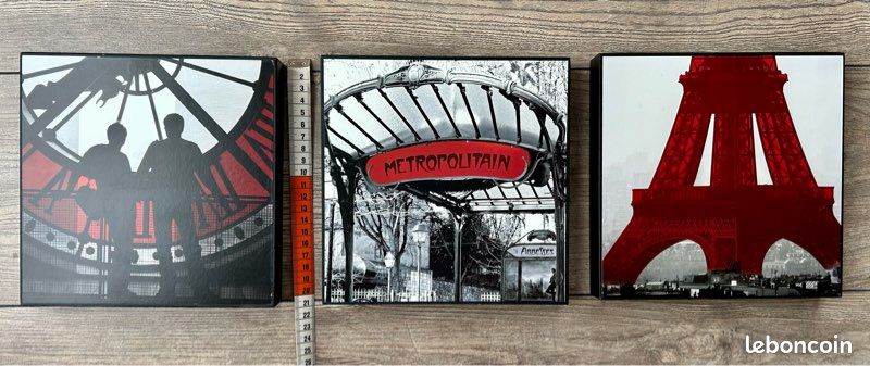 Triptyque tableaux inspiration parisienne (image 1)