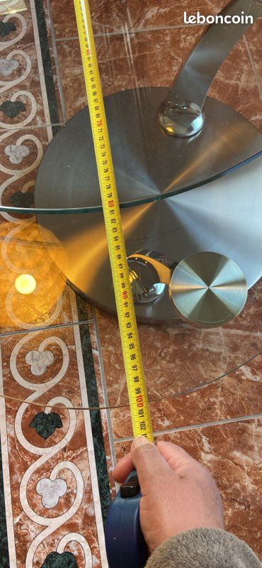 Table en verre de salon plateau tournant (image 8)