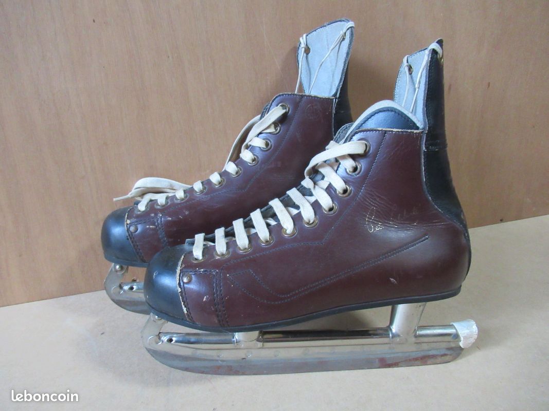 Patins à Glace Anciens – Modèle à Verrouillage Latéral – Avec Clé – Bon état