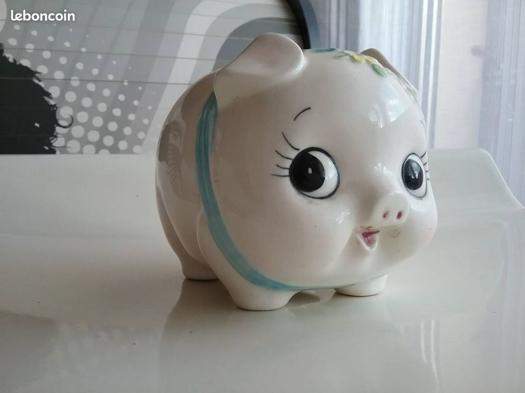 Cochon tirelire en ceramique long 14 cms (image 1)
