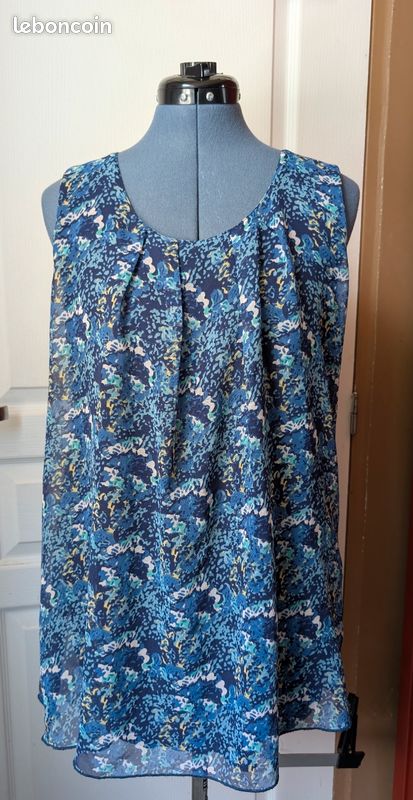 Blouse fluide La Fiancée du Mékong femme – Imprimé bleu – T 42 (image 4)
