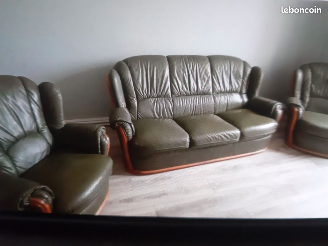 SALON CUIR 3 pieces (image 1)