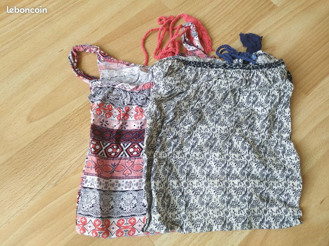 Lot de 2 débardeurs fleuries femme (image 1)