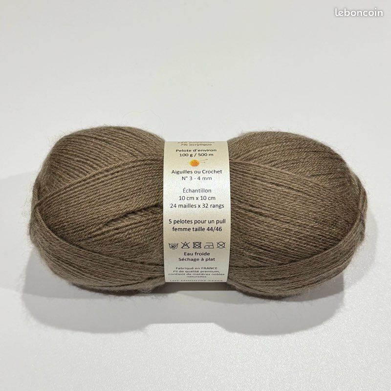 Lot De 10 Pelotes De Laine 50% Mohair - Fabriqué En France, Idéal Tricot/crochet