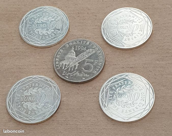 Lot de 4 pièces de 10 euros "Aquitaine" en argent (image 1)