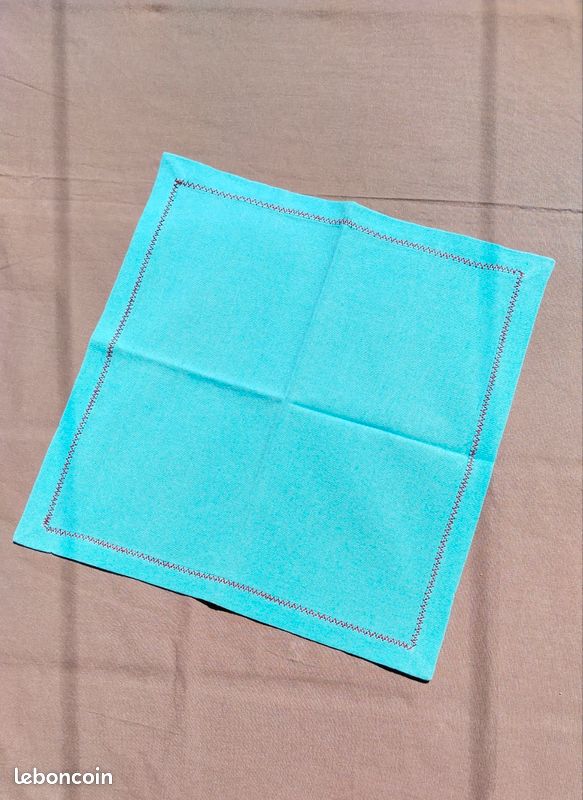 5 serviettes de table turquoises (image 3)