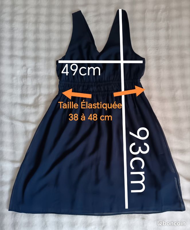 PETITE ROBE BUSTIER noire et blanche LA CITY Taille 38 Épaules