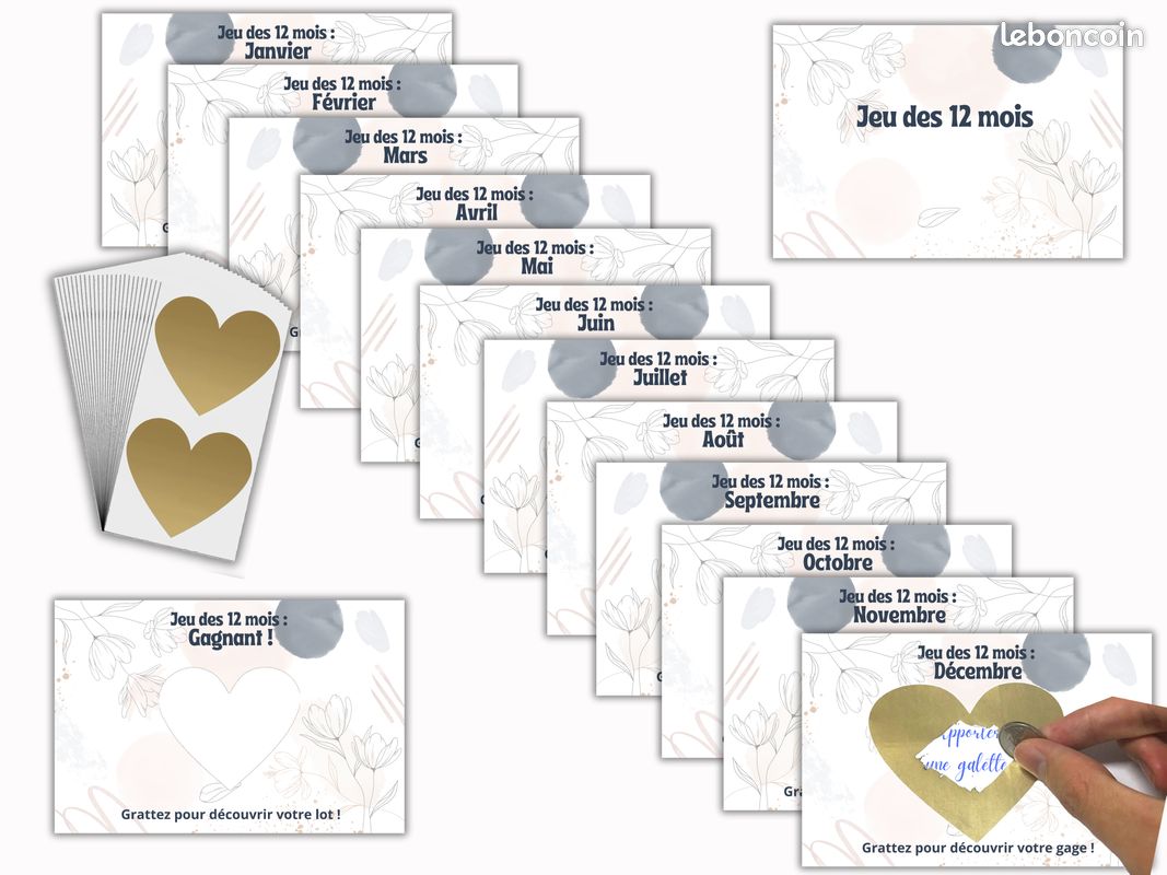 Coffret Carte à Gratter Mariage - 12 Mois De Surprises - Cadeau Créatif Jeune Couple