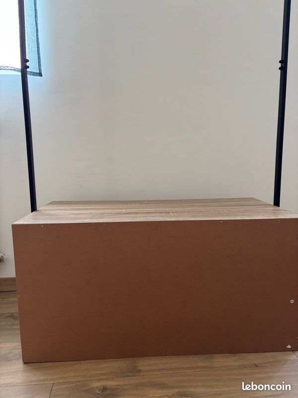 2 Portants à vêtements avec rangement — Style industriel (bois et métal) (image 3)