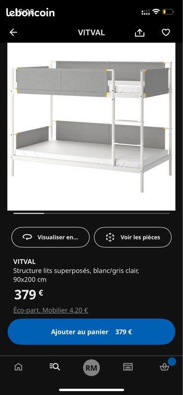 Lits superposés IKEA + 2 matelas (image 2)