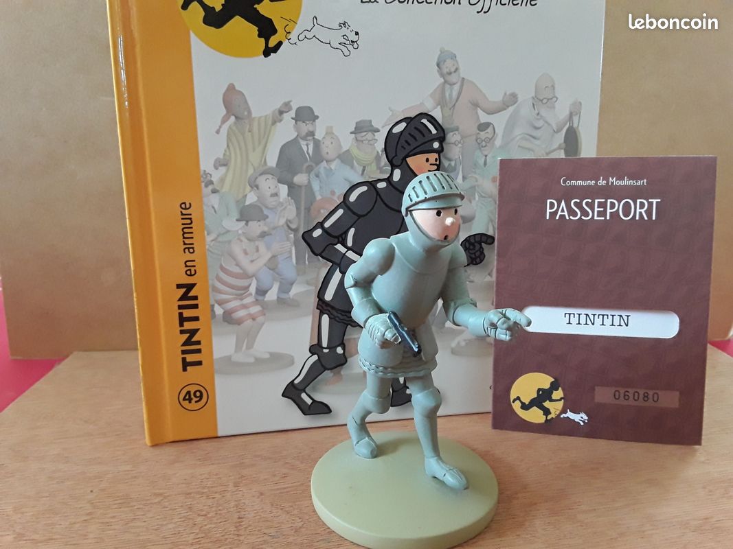 Figurine Tintin En Armure N°49 - Collection Officielle Hergé Moulinsart Résine 2012