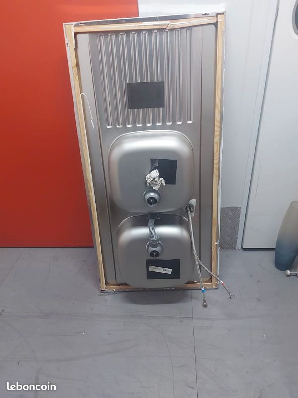 Bac 2 éviers pour cuisine et meuble support avec 3 portes (image 5)