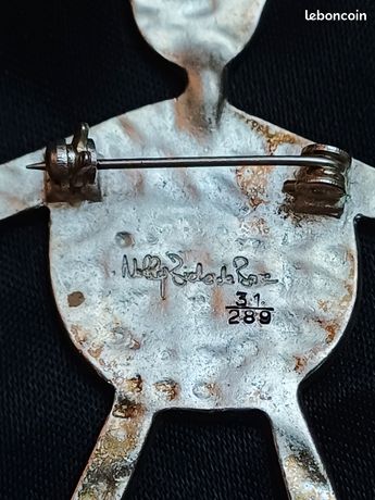 Broche Vintage Biche De Bere En Métal - 8 Cm, état Satisfaisant