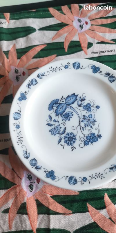 ensemble de 7 assiettes à dessert verre fumé art déco verrerie - Vendu