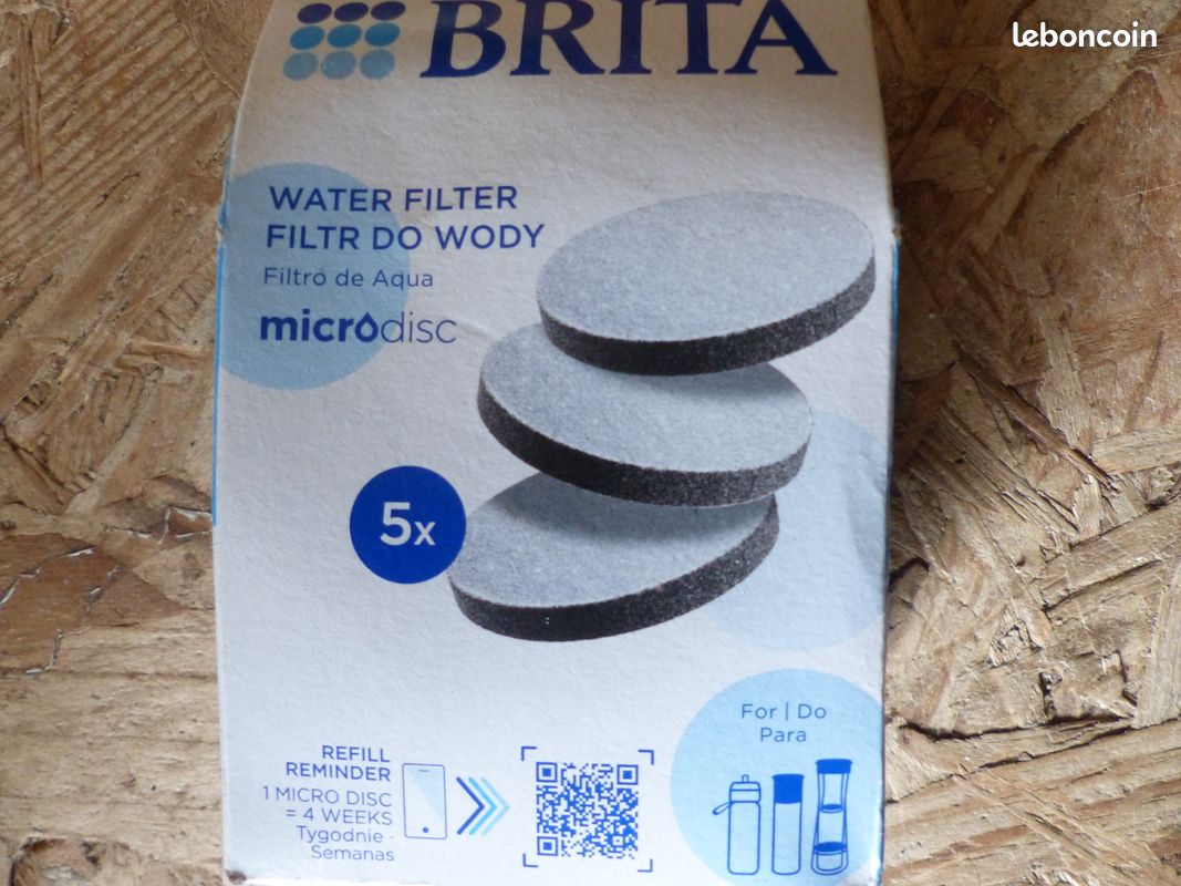 Pack 5 Filtres Eau Filtres BRITA MicroDisc Pack De 5 - Pour Bouteilles Et Gourdes | Réduction Chlore, PFAS, Particules Filtre Eau BRITA MicroDisc
