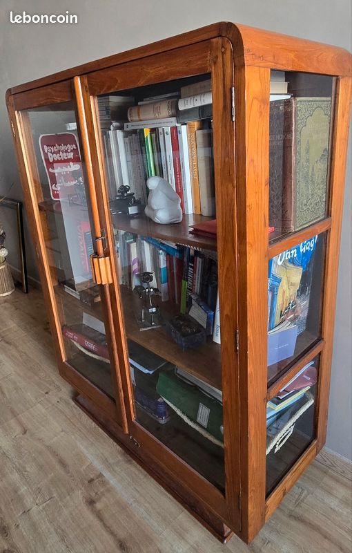 UAC | ARMOIRE A/2 PORTE VITRE + 2 PORTE EN BOIS 80X40X200 R - OZ-2347 - STL