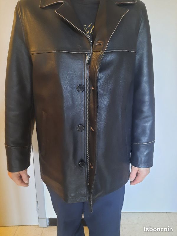 Veste cuir vintage vachette (image 2)