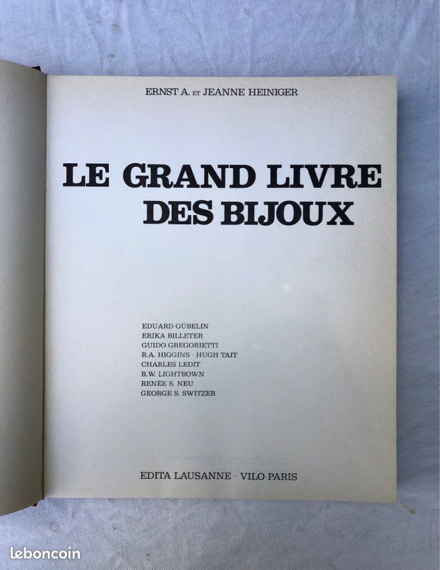 Le Grand Livre des Bijoux par Ernst A. Et Jeanne Heiniger Édita Lausanne Vilo Paris 1974 (image 3)