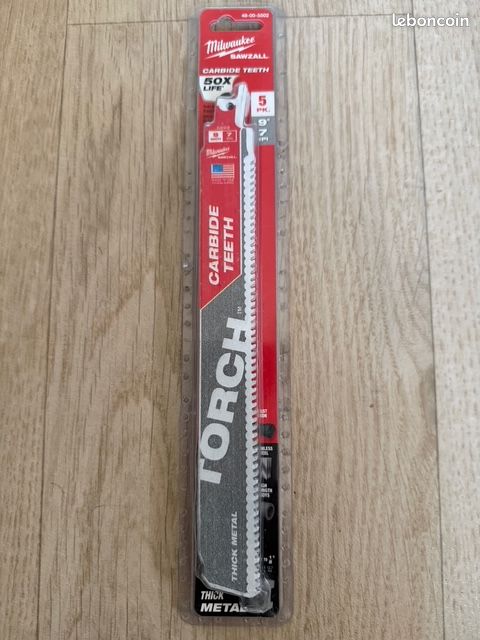 Lot De 5 Lames De Scie Sabre Milwaukee Torch – Carbure TCT, Pour Démolition