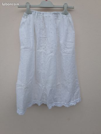 Jupon Vintage Dentelle - Taille élastique 54/56 (fait 56/58), Blanc, Neuf Avec Imperfections