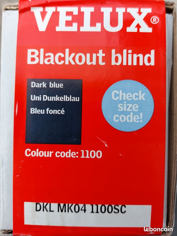Store d'occultation manuel DKL MK04 bleu marine VELUX 78x98cm neuf (image 3)