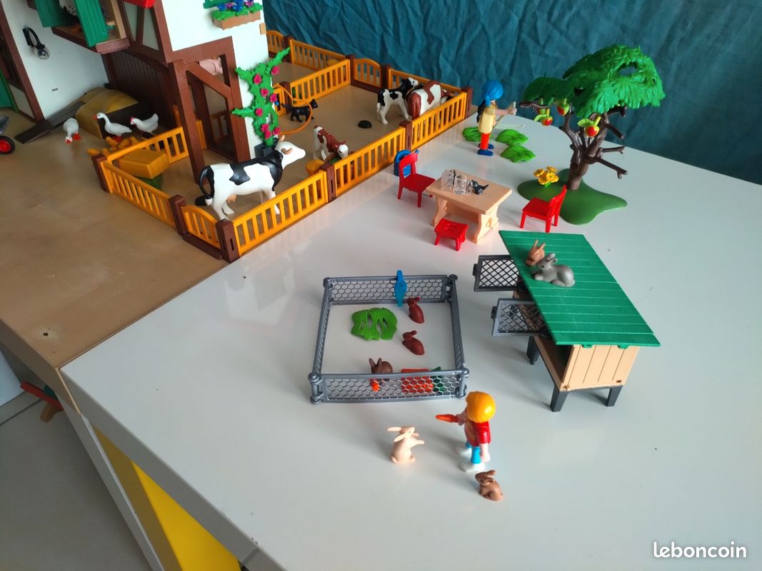 Kit playmobil la grande ferme 6120 et enfant avec lapins et clapier 6140 la grande (image 3)
