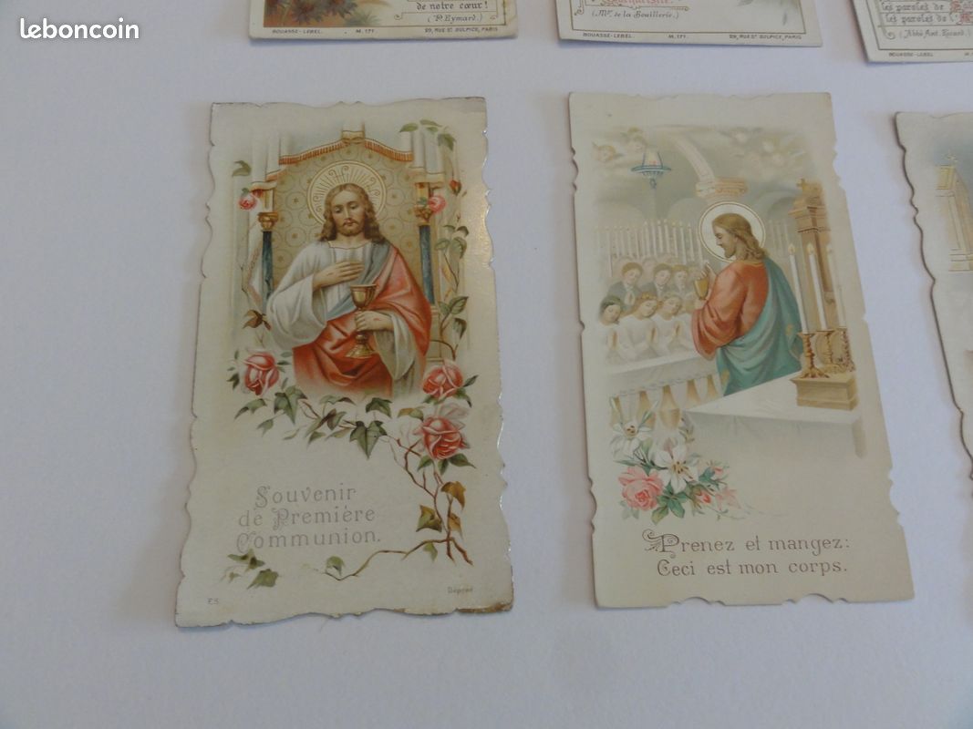 2 Images Pieuses Anciennes – Canivets, Icônes Christianisme, Papier Carton, France