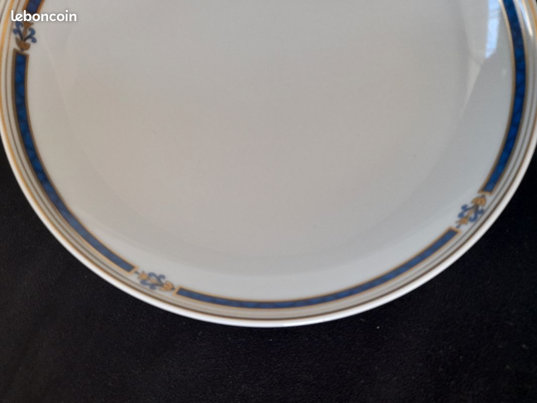 6 Assiettes creuses porcelaine de Limoges Médard de Noblat Cantani bleu (image 6)