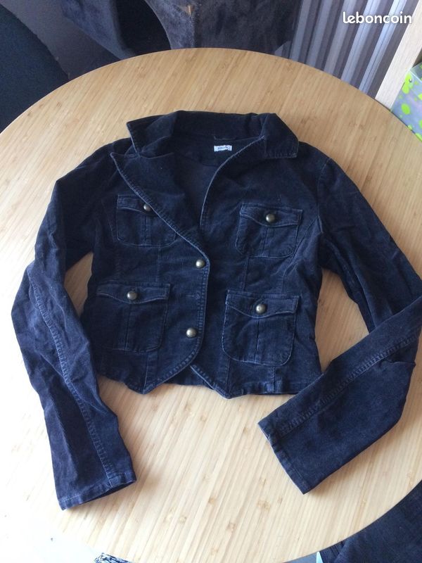 Veste Blazer En Velours Noir Mani Taille 38 - Occasion Parfait état, élégante Pour Soirée