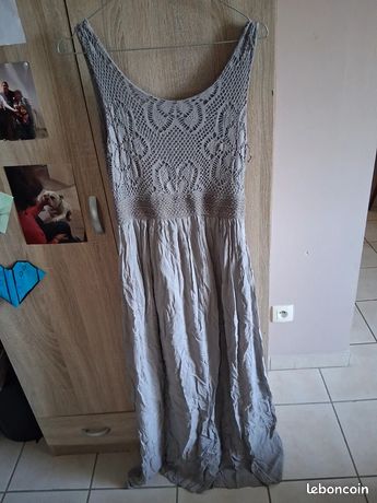 Robe longue taupe taille unique sans manches Vêtements
