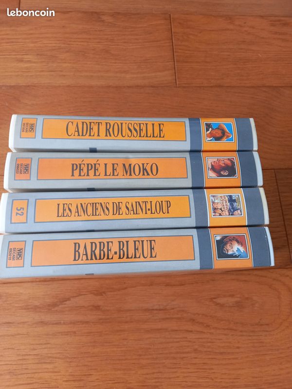 4 K7 VHS L'ÂGE D'OR DU CINEMA avec BOURVIL, Bernard BLIER, Serge REGGIANI, François PERIER, Pierre BRASSEUR, Jean GABIN ... PRIX par K7 VHS à partir de ... / bobp (image 2)