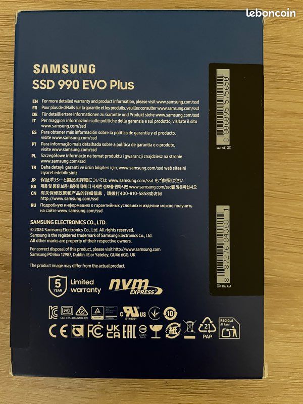 Samsung 990 Evo Plus 2TB Neuve sous blister (image 2)