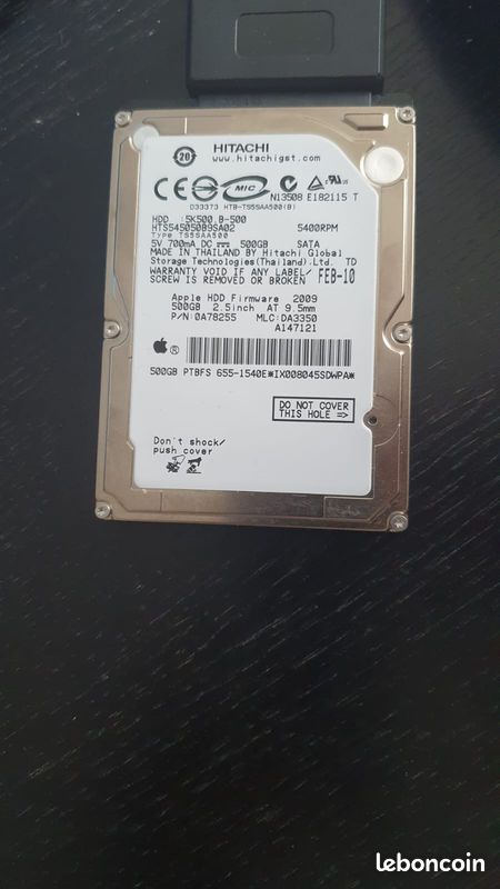 Disque dur 500 giga hitachi 2.5 pouces (image 2)