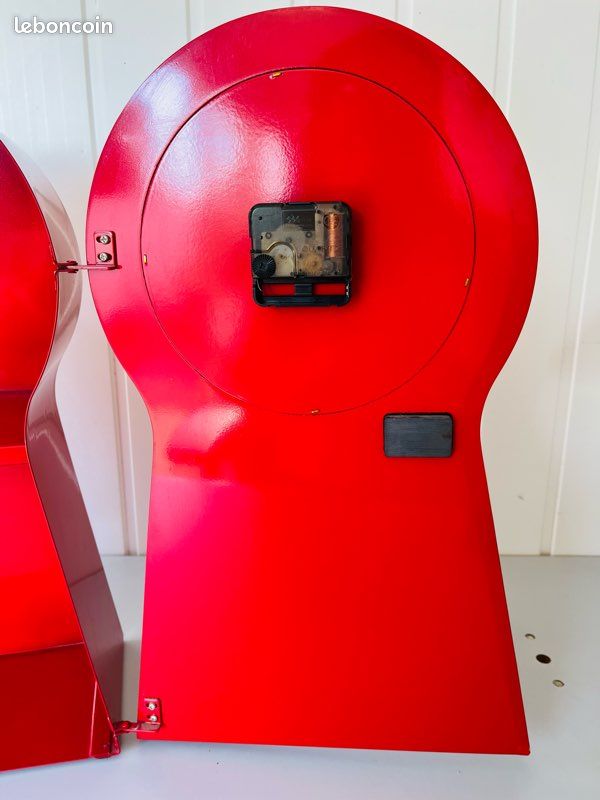 Horloge Armoire Métal Rouge Ikea PS Design Thomas Sandell Suède Années 90 (image 12)