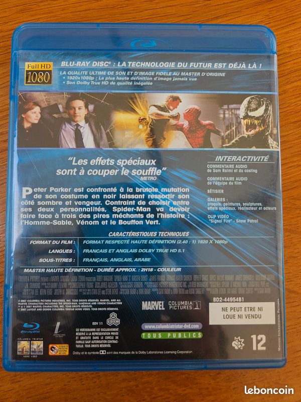 Film blu-ray Spider-man 3 (image 2)