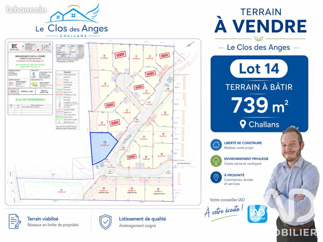 Terrain 739 m² · à Challans · 739 m² · 136 000 €