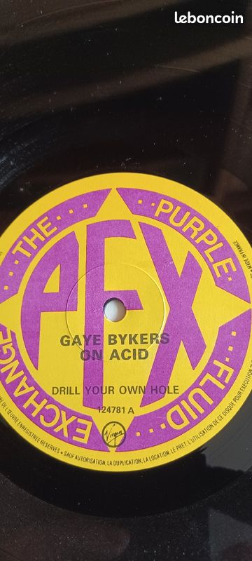 Disque vinyle 33T Gaye Bykers on Acid "drill your on hole" (image 2)