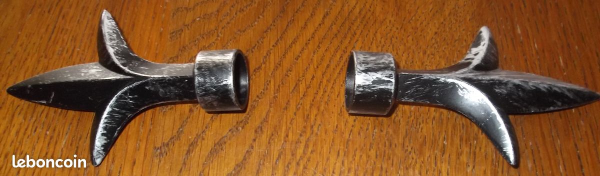 Lot de 2 embouts fleur de lys en fer forgé NEUFS (image 2)