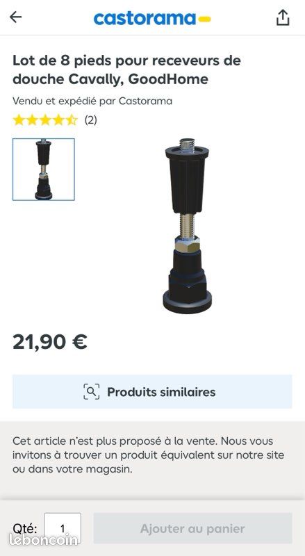 Lot de 8 pieds de receveur de douche goodhome (image 4)