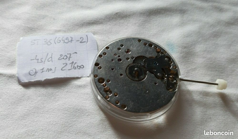 Mouvement Mécanique De Montre Manuel Sudemota 6497 ST36, Boîtier 44 Mm, Argenté, Pour Remplacement