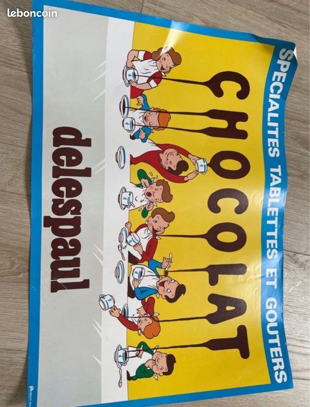 Enseigne Publicitaire Vintage Delespaul-Havez Années 50 - Chocolat, Bonbons, Produits Laitiers - Rare