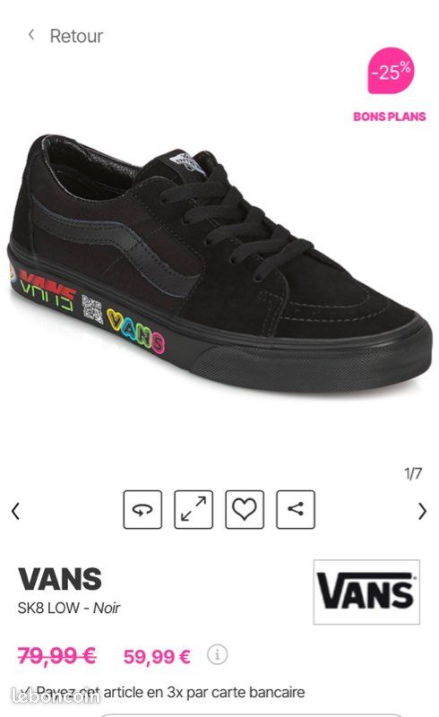 Baskets mixtes Vans SK8 Low taille 36,5 prix magasin 60e Chaussures
