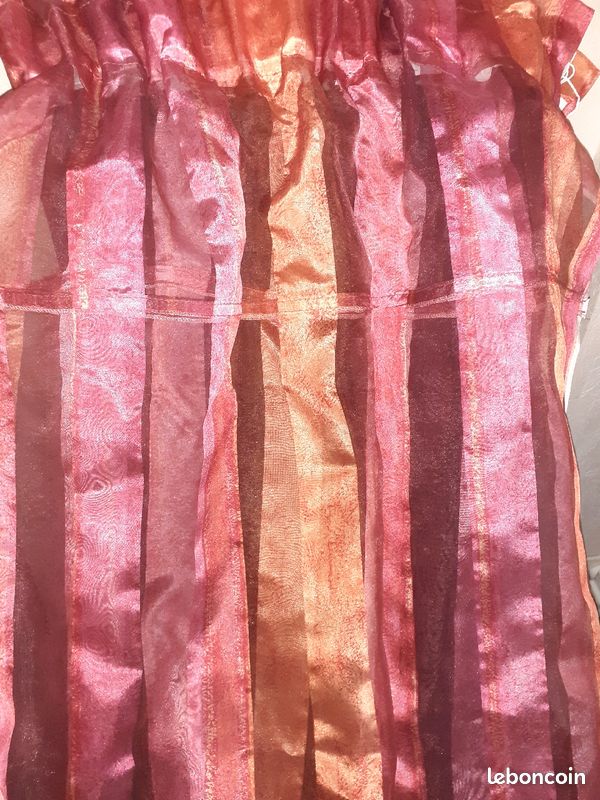 3 Rideaux rayés rose orange (image 5)