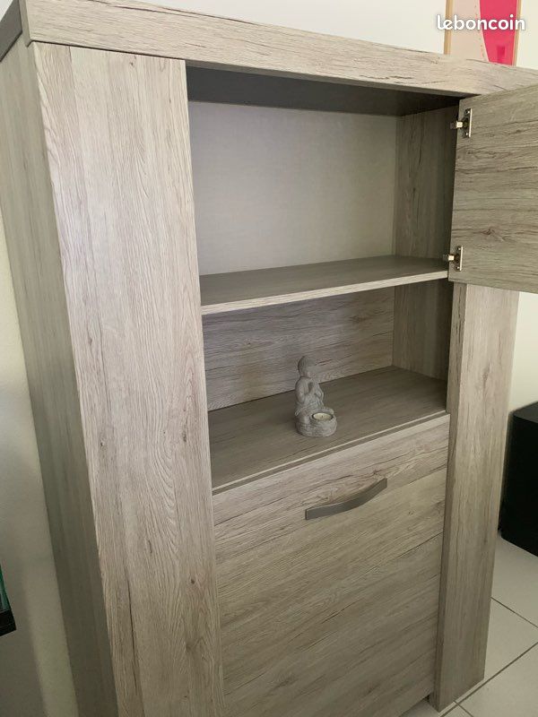 Buffet haut gris bois (image 2)