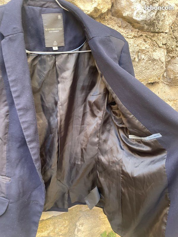 Blazer / Veste de costume bleu marine G-Star RAW Correct – Taille 40 (L) (image 4)