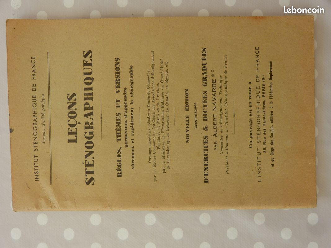 Livre leçons sténographiques "DUPLOYE" (image 1)