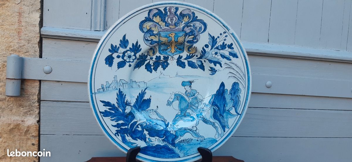 Écusson Chasse Brodé Vintage - Cercle Bleu Avec Canard - à Coudre - Occasion