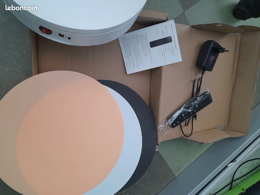 Plateau Tournant Électrique 20cm 20Kg - Table Rotative Pour Photographie Et Exposition Blanche