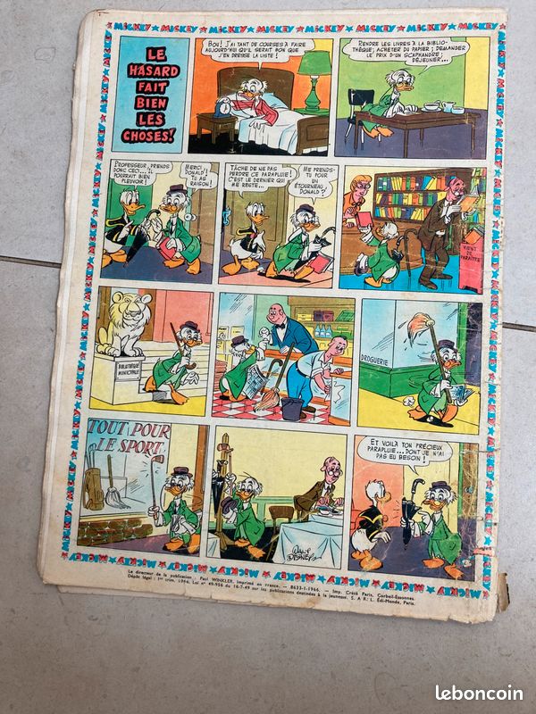 Bandes dessinées anciennes : journal de Mickey Numéros 711, 724, 747, 750, 752, 760, 764, 771, 773, 774 années 1966-1967 (Walt Disney) (image 3)